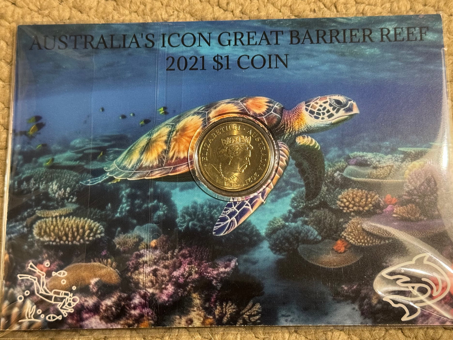 Australias icon Great Barrier reef 2021 $1 Coin