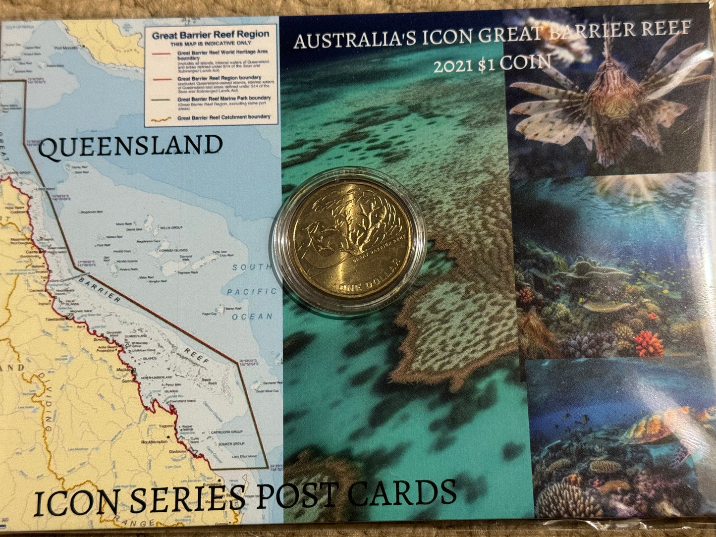 Australias icon Great Barrier reef 2021 $1 Coin