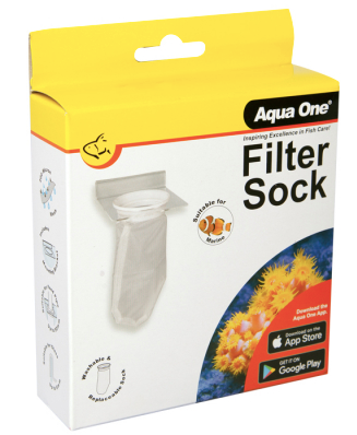 Aqua One. 4 inch Filter Sock 200 Micron. Including Bracket
